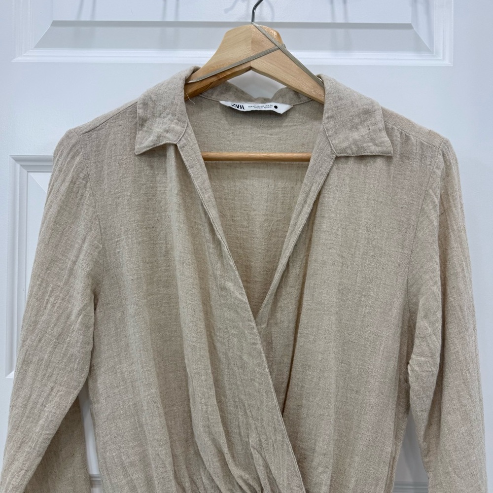 EUC ZARA Linen Blend Mini Dress - Picture 7 of 10